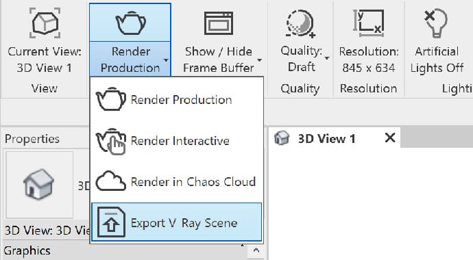 V-Ray Revit | EKSPORT SCENY V-RAY